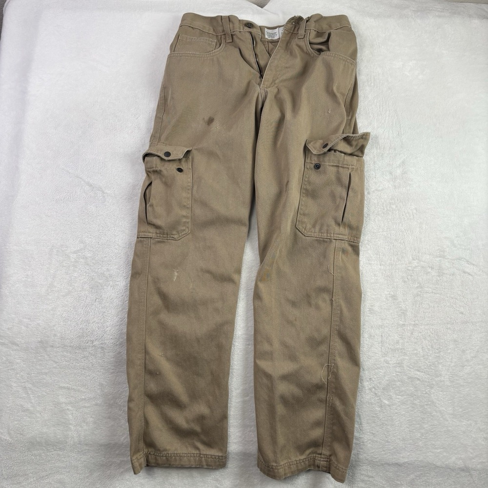 LAPCO FR Khaki Cargo Pants Flame Resistant Men's Waist 28" x 30" Inseam Stains